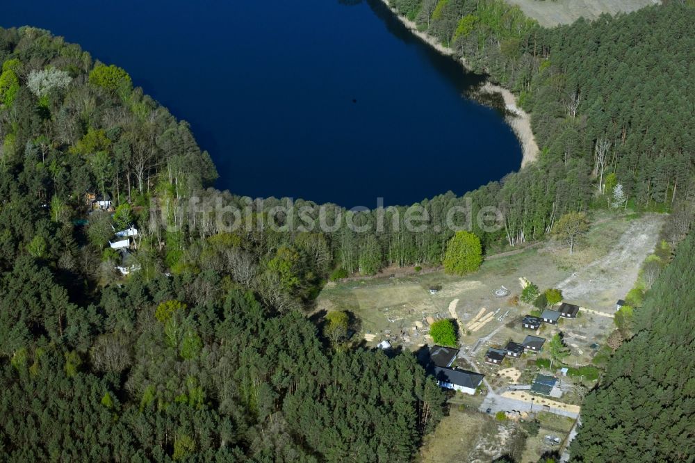 Böhmerheide von oben - Bungalowsiedlung am Ostufer Weißer See in Böhmerheide im Bundesland Brandenburg, Deutschland