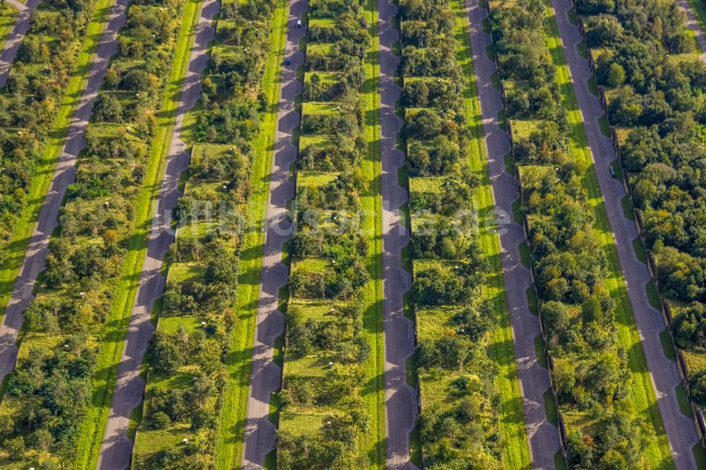 Dorsten von oben - Bunker- Gebäudekomplex und Munitionsdepot auf dem militärischen Übungsgelände der Bundeswehr in Dorsten im Bundesland Nordrhein-Westfalen