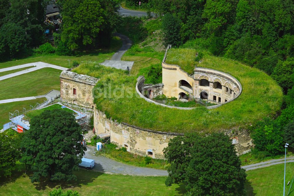 Luftaufnahme Koblenz - Bunkerruine des ehemaligen Fort Asterstein in Koblenz im Bundesland Rheinland-Pfalz, Deutschland