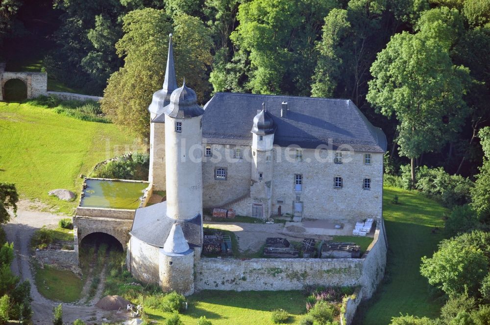 Luftaufnahme Kromsdorf OT Denstedt - Burg Denstedt in der Gemeinde Kromsdorf im Bundesland Thüringen