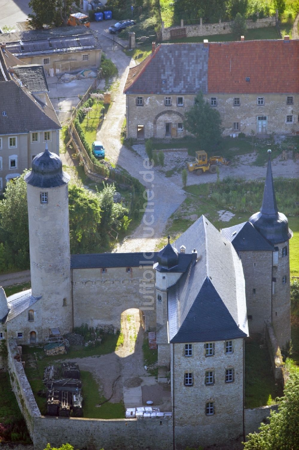 Luftbild Kromsdorf OT Denstedt - Burg Denstedt in der Gemeinde Kromsdorf im Bundesland Thüringen