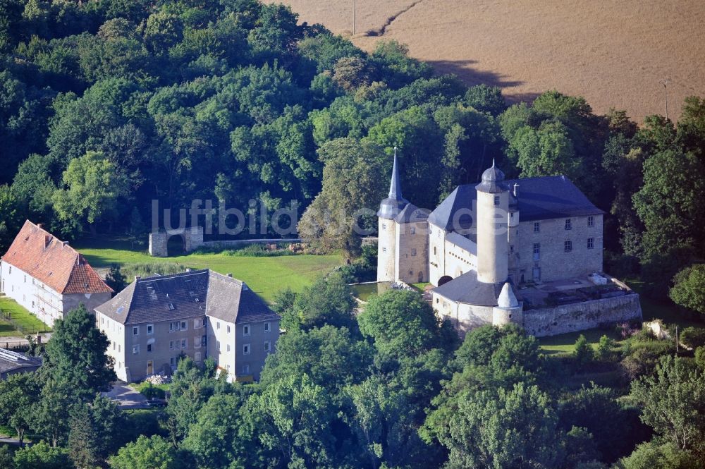 Luftbild Kromsdorf OT Denstedt - Burg Denstedt in der Gemeinde Kromsdorf im Bundesland Thüringen