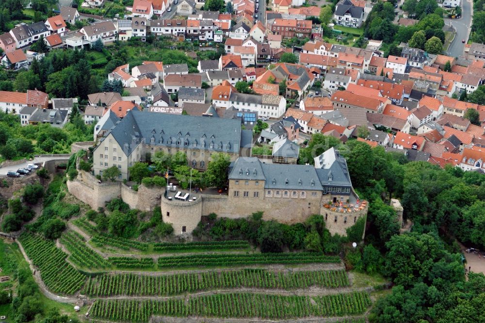 Bad Münster am Stein-Ebernburg von oben - Burg Ebernburg in Bad Münster am Stein-Ebernburg in Rheinland-Pfalz