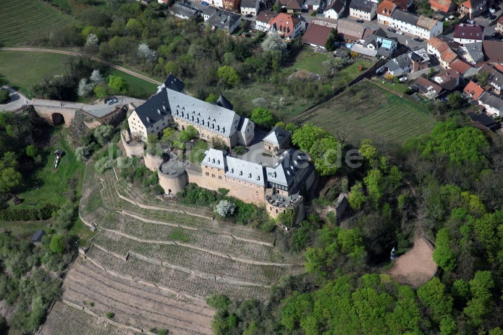 Luftaufnahme Bad Münster am Stein-Ebernburg - Burg Ebernburg in Bad Münster am Stein Ebernburg im Bundesland Rheinland-Pfalz