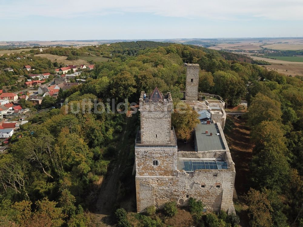 Eckartsberga von oben - Burg Eckartsburg am Burgweg in Eckartsberga im Bundesland Sachsen-Anhalt, Deutschland