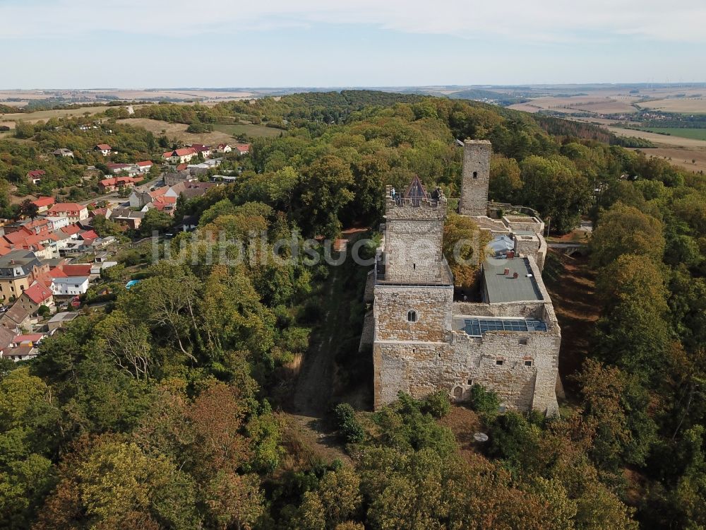 Eckartsberga aus der Vogelperspektive: Burg Eckartsburg am Burgweg in Eckartsberga im Bundesland Sachsen-Anhalt, Deutschland