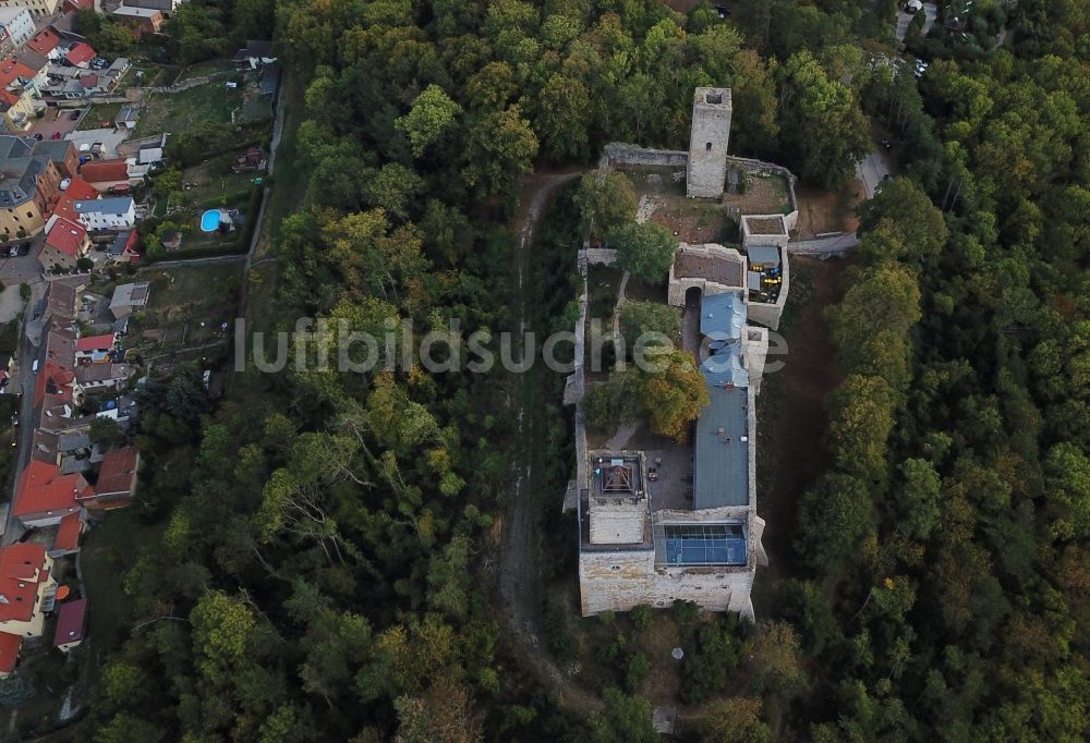 Luftaufnahme Eckartsberga - Burg Eckartsburg am Burgweg in Eckartsberga im Bundesland Sachsen-Anhalt, Deutschland