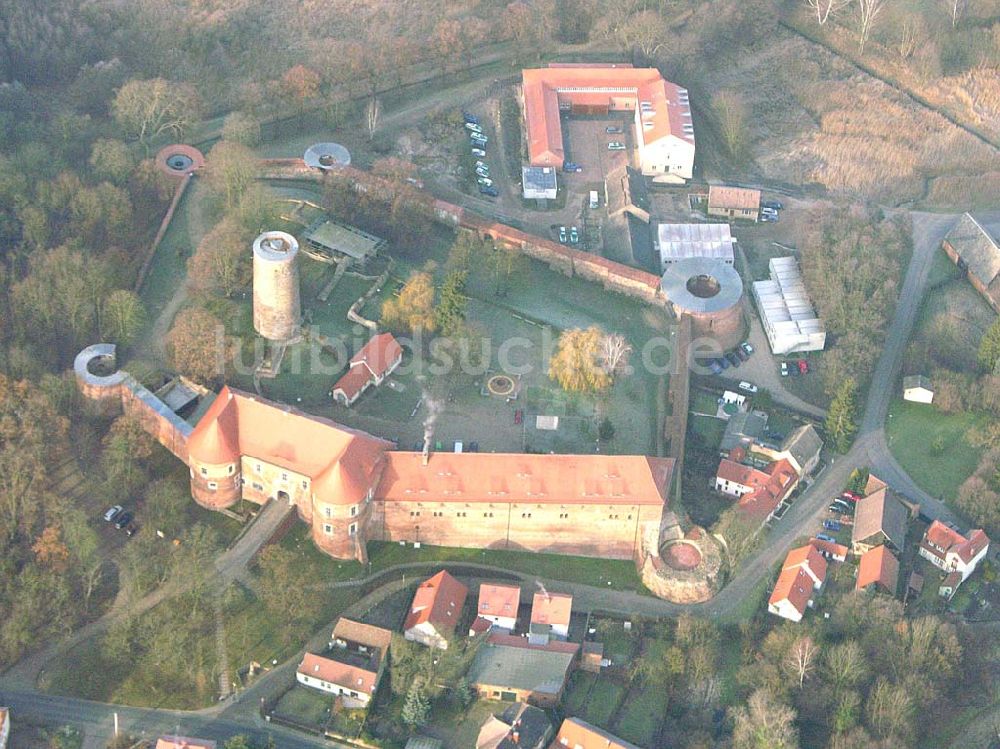 Luftbild Belzig - Burg Eisenhardt in Belzig