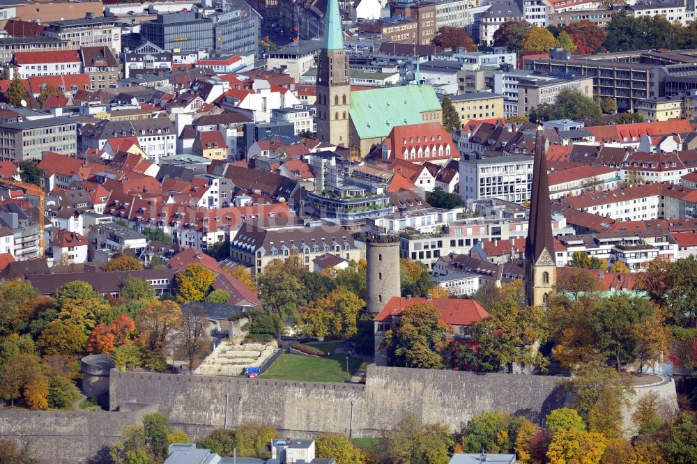 Bielefeld von oben - Burg und Festung Sparrenburg in Bielefeld im Bundesland Nordrhein-Westfalen