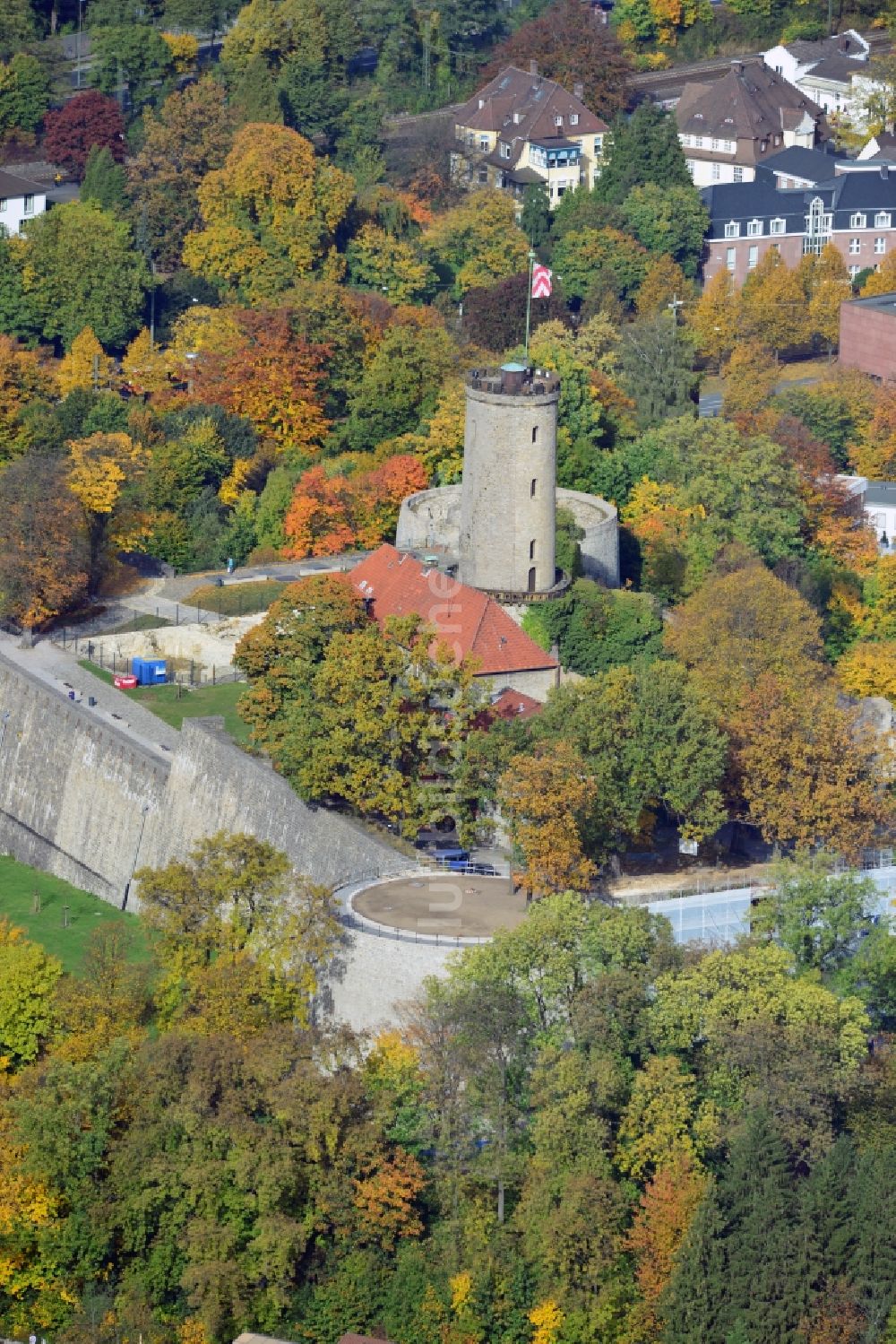 Luftaufnahme Bielefeld - Burg und Festung Sparrenburg in Bielefeld im Bundesland Nordrhein-Westfalen