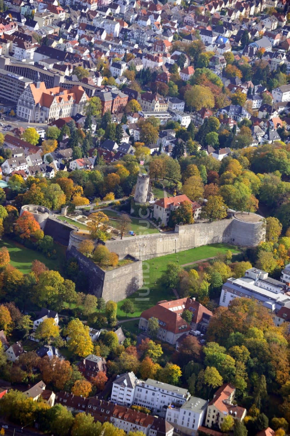 Luftbild Bielefeld - Burg und Festung Sparrenburg in Bielefeld im Bundesland Nordrhein-Westfalen