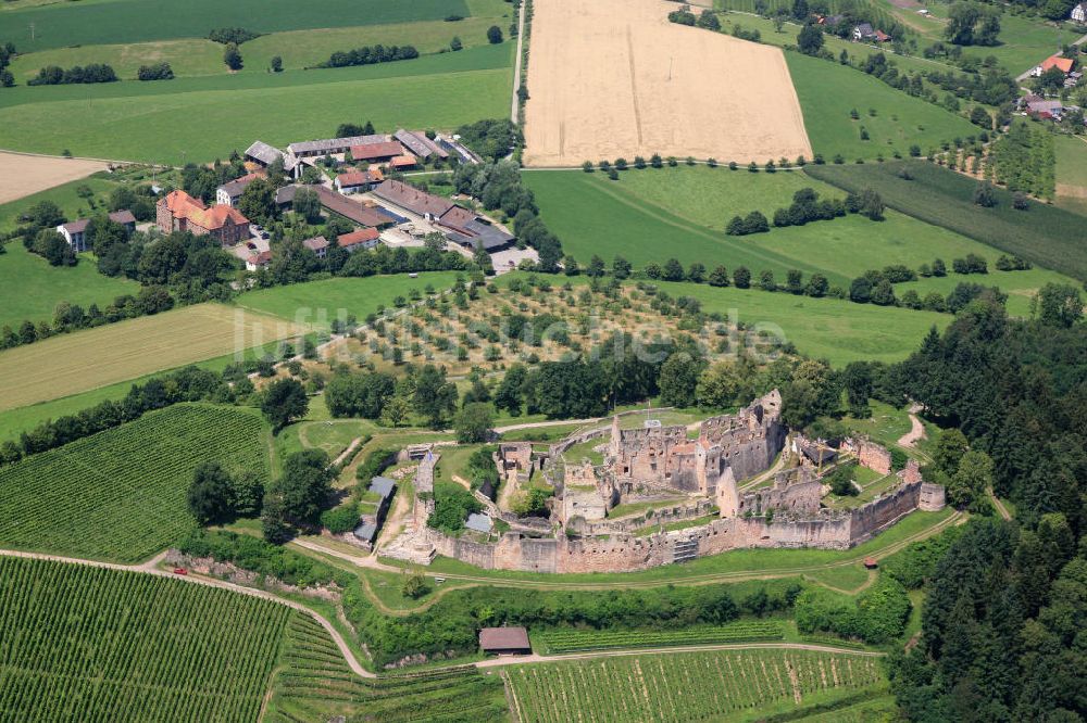 Luftbild Emmendingen - Burg- und Festungsruine Hochburg bei Emmendingen