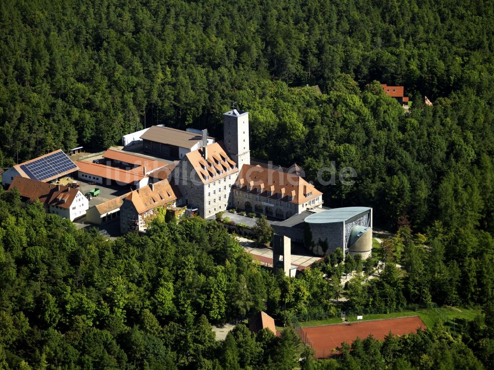 Ebermannstadt von oben - Burg Feuerstein in Ebermannstadt im Bundesland Bayern