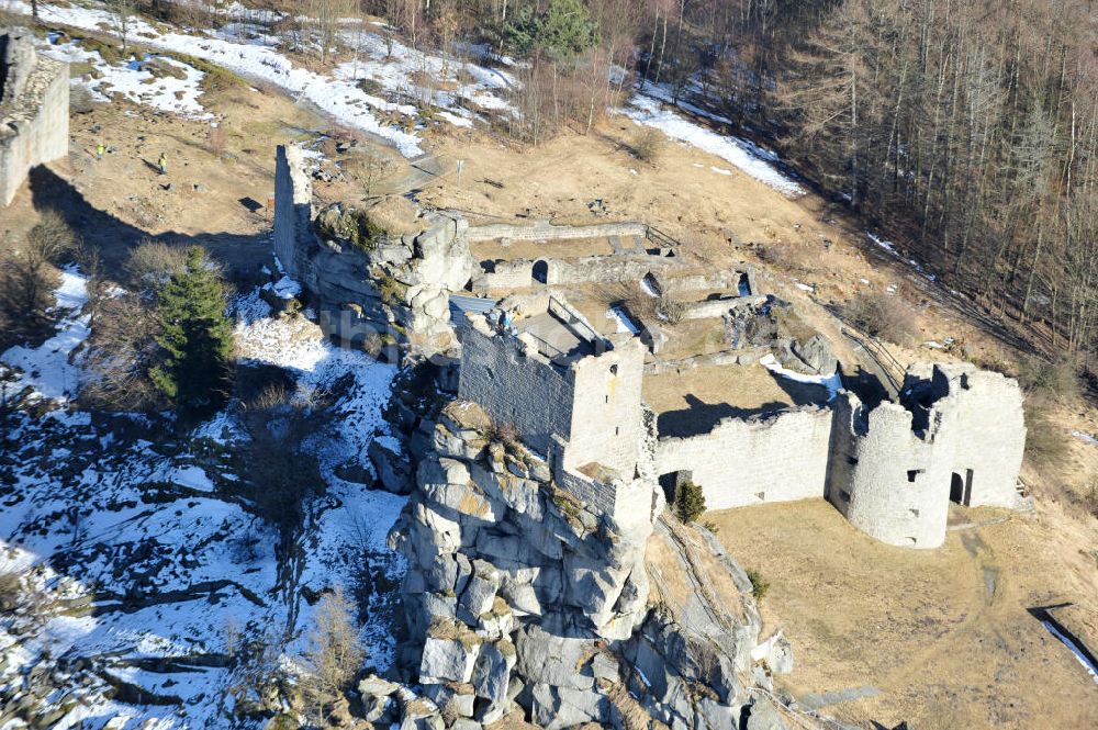 Flossenbürg von oben - Burg Flossenbürg in Bayern