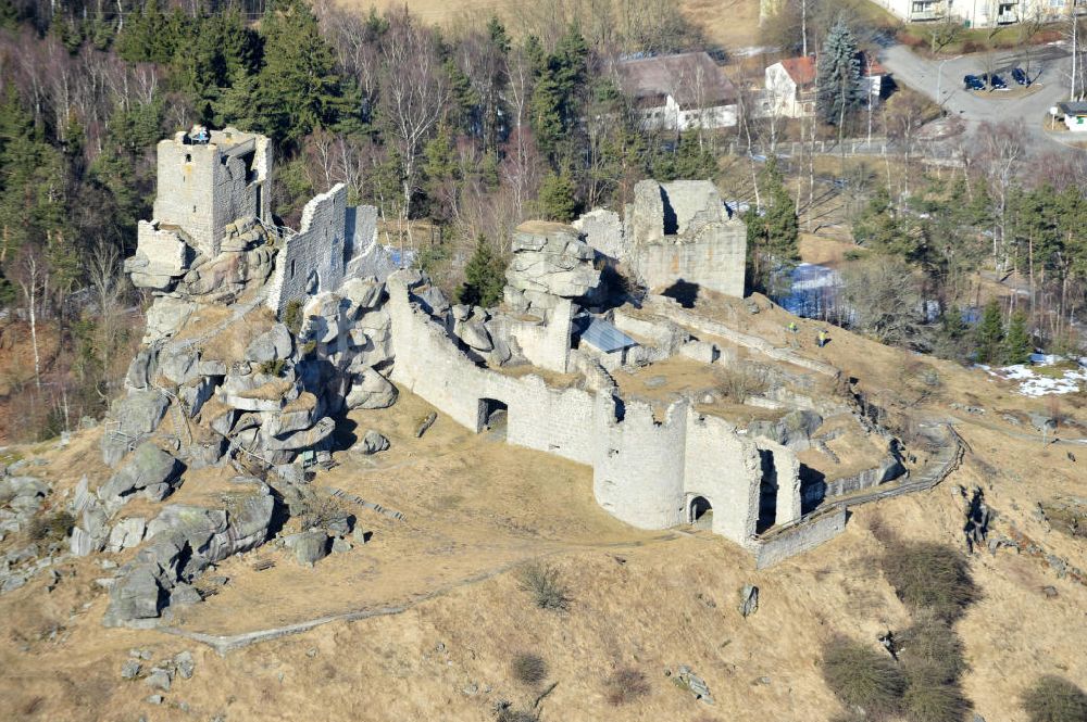 Luftbild Flossenbürg - Burg Flossenbürg in Bayern