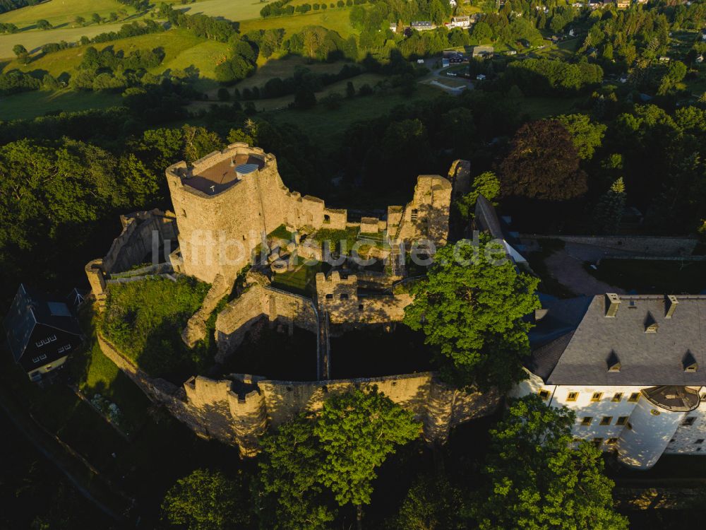 Luftaufnahme Frauenstein - Burg Frauenstein in Frauenstein im Bundesland Sachsen, Deutschland