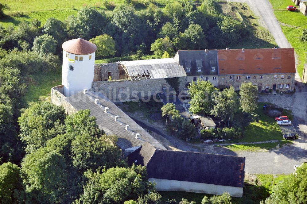 Freckleben von oben - Burg Freckleben Sachsen Anhalt