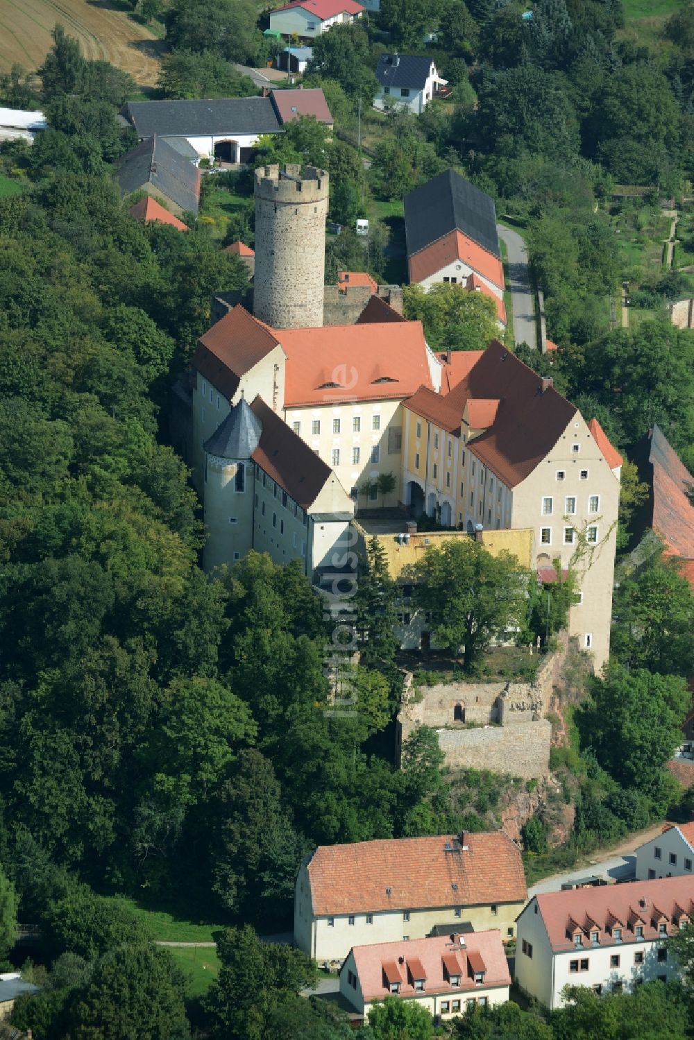 Luftaufnahme Kohren-Sahlis - Burg Gnandstein in Kohren-Sahlis im Bundesland Sachsen