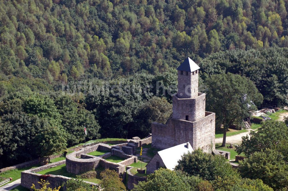 GRIMBURG aus der Vogelperspektive: Burg Grimburg bei der Ortsgemeinde Grimburg