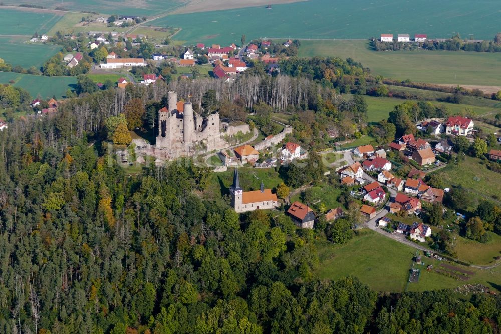 Bornhagen von oben - Burg Hanstein in Bornhagen im Bundesland Thüringen, Deutschland