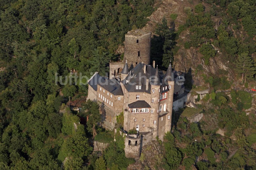 Sankt Goarshausen aus der Vogelperspektive: Burg Katz in Sankt Goarshausen