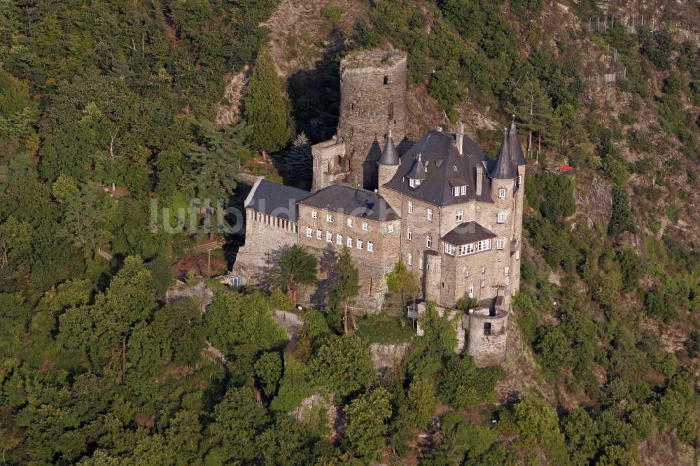 Luftbild Sankt Goarshausen - Burg Katz in Sankt Goarshausen