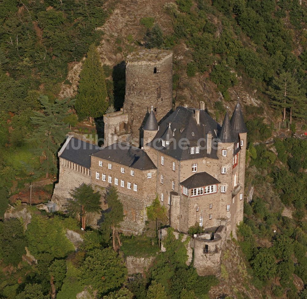 Luftaufnahme Sankt Goarshausen - Burg Katz in Sankt Goarshausen