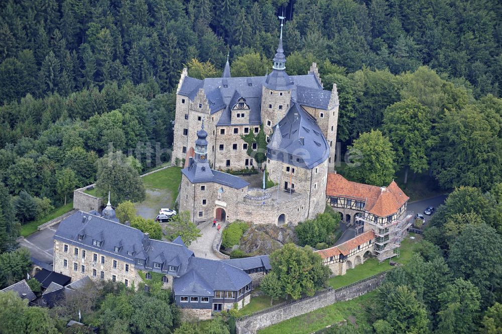 Luftbild Ludwigsstadt - Burg Lauenstein Bayern