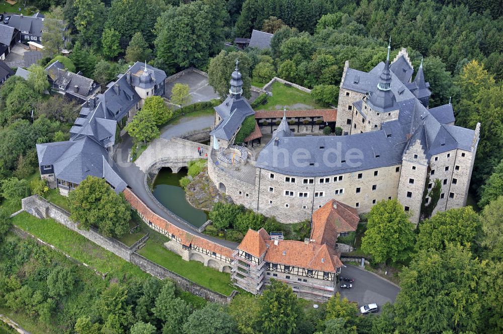 Ludwigsstadt aus der Vogelperspektive: Burg Lauenstein Bayern