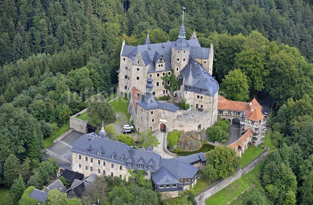 Luftaufnahme Ludwigsstadt - Burg Lauenstein Bayern