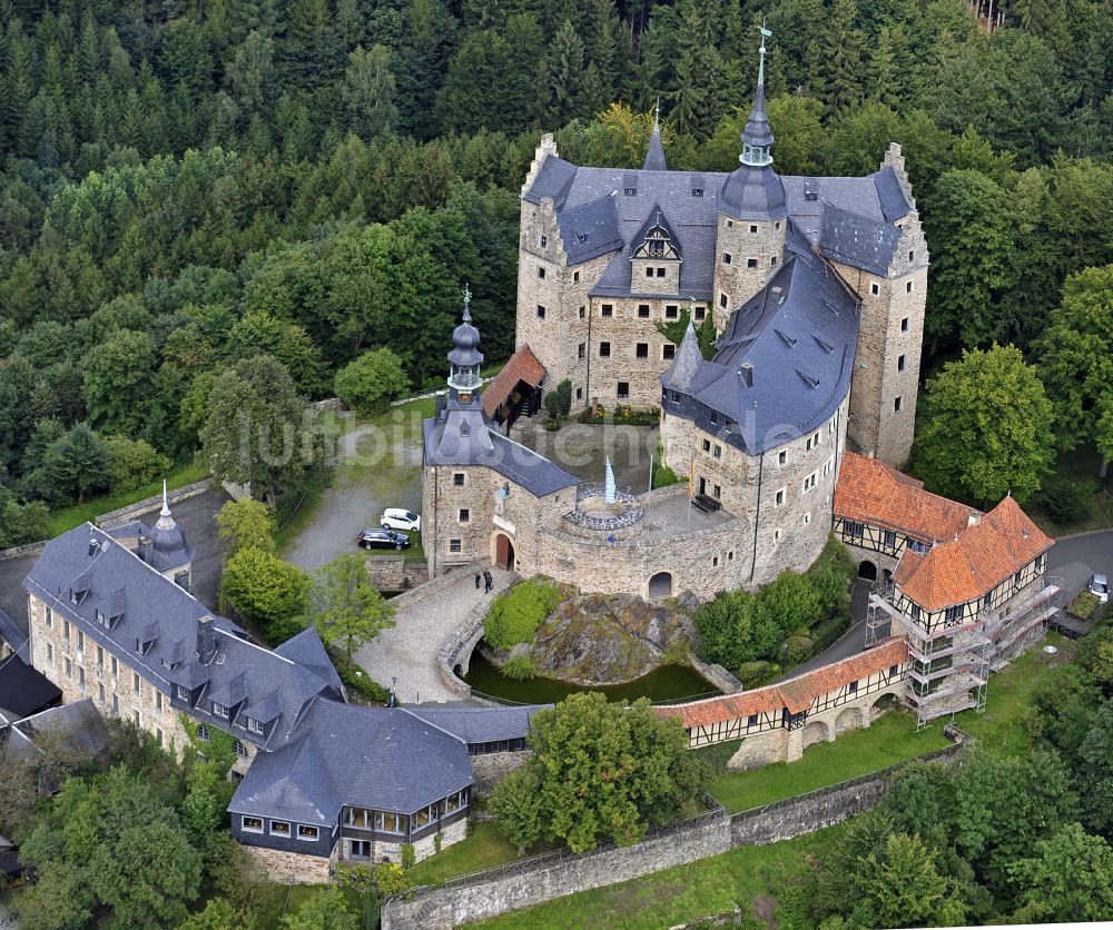 Ludwigsstadt aus der Vogelperspektive: Burg Lauenstein Bayern