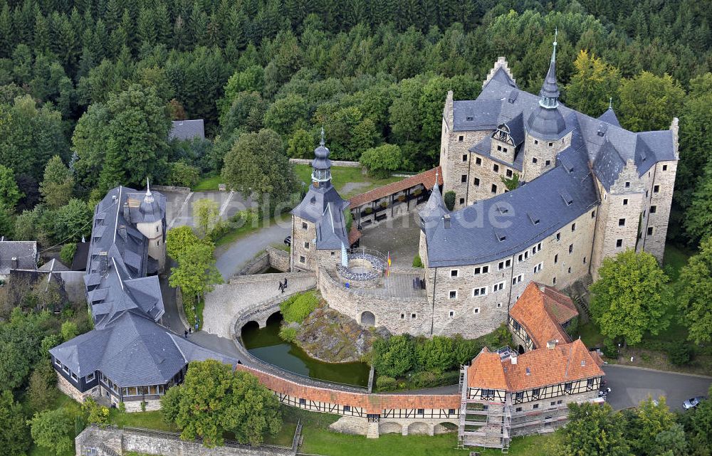 Luftbild Ludwigsstadt - Burg Lauenstein Bayern