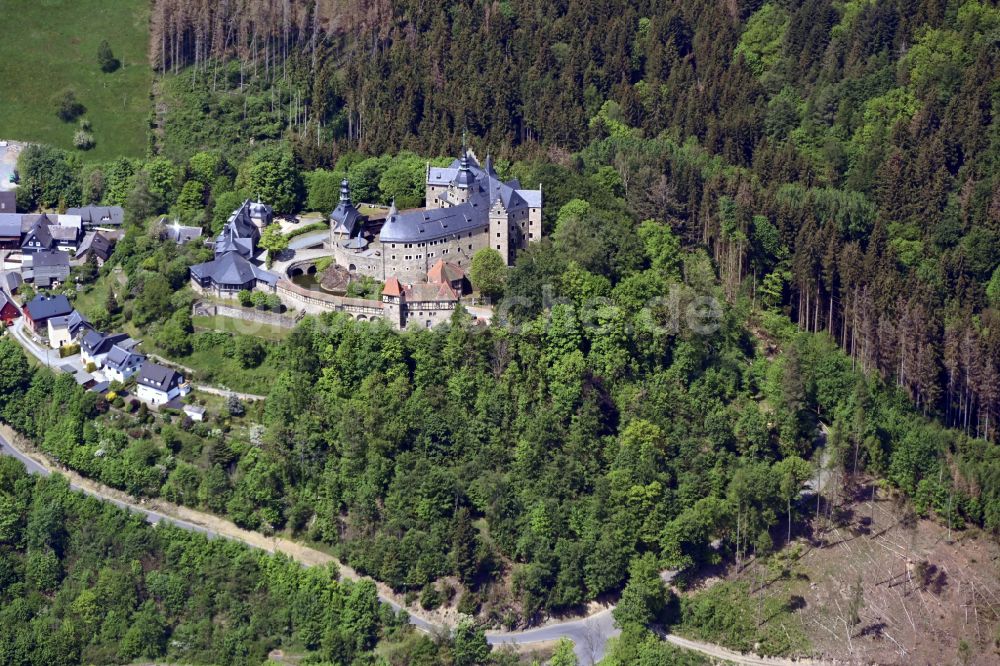 Luftbild Ludwigsstadt - Burg Lauenstein in Ludwigsstadt im Bundesland Bayern, Deutschland