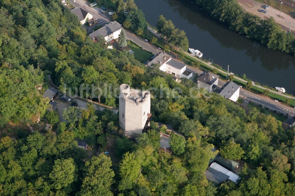 Laurenburg von oben - Burg Laurenburg in Laurenburg im Bundesland Rheinland-Pfalz