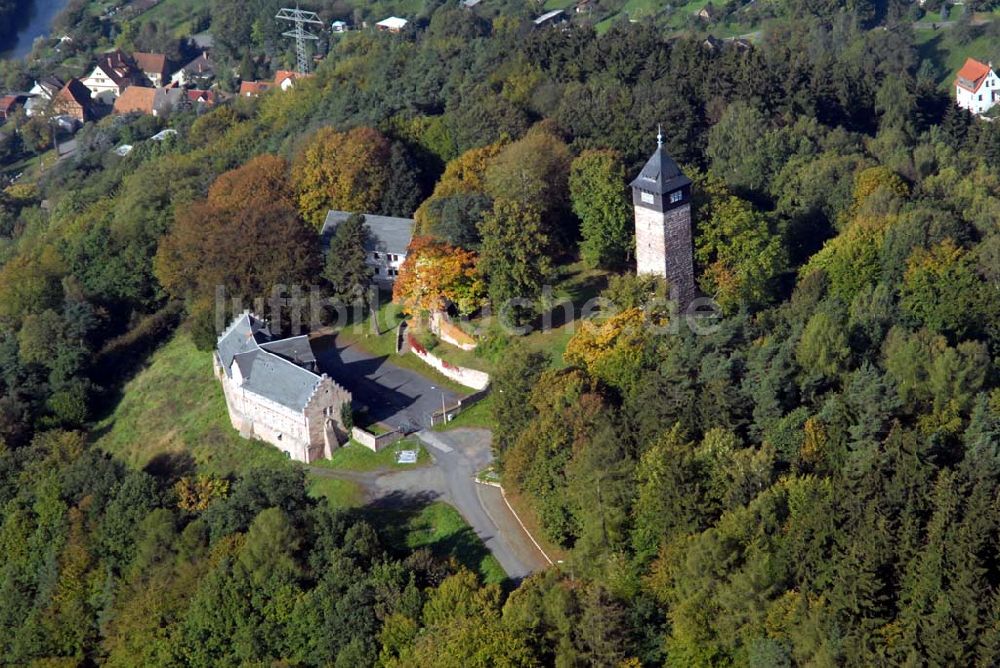 Luftaufnahme Wasungen - Burg Maienluft im Werratal