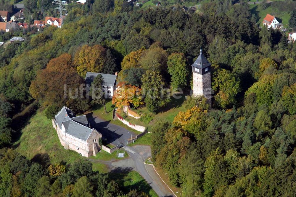 Wasungen von oben - Burg Maienluft im Werratal