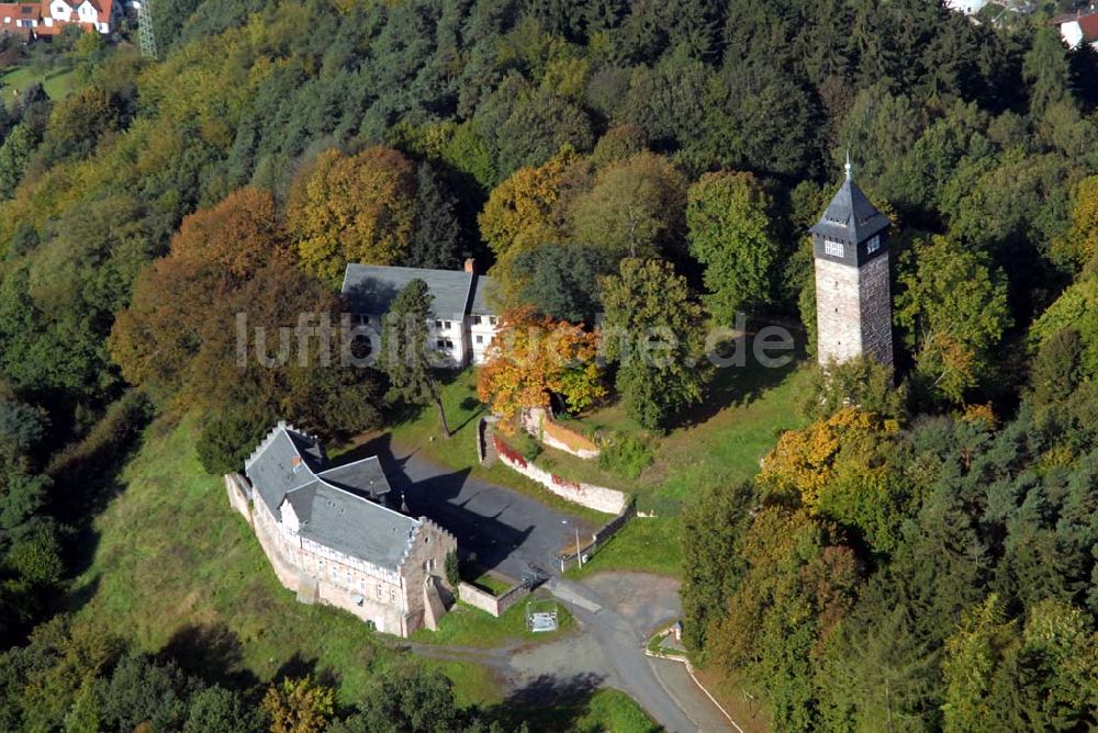 Wasungen aus der Vogelperspektive: Burg Maienluft im Werratal