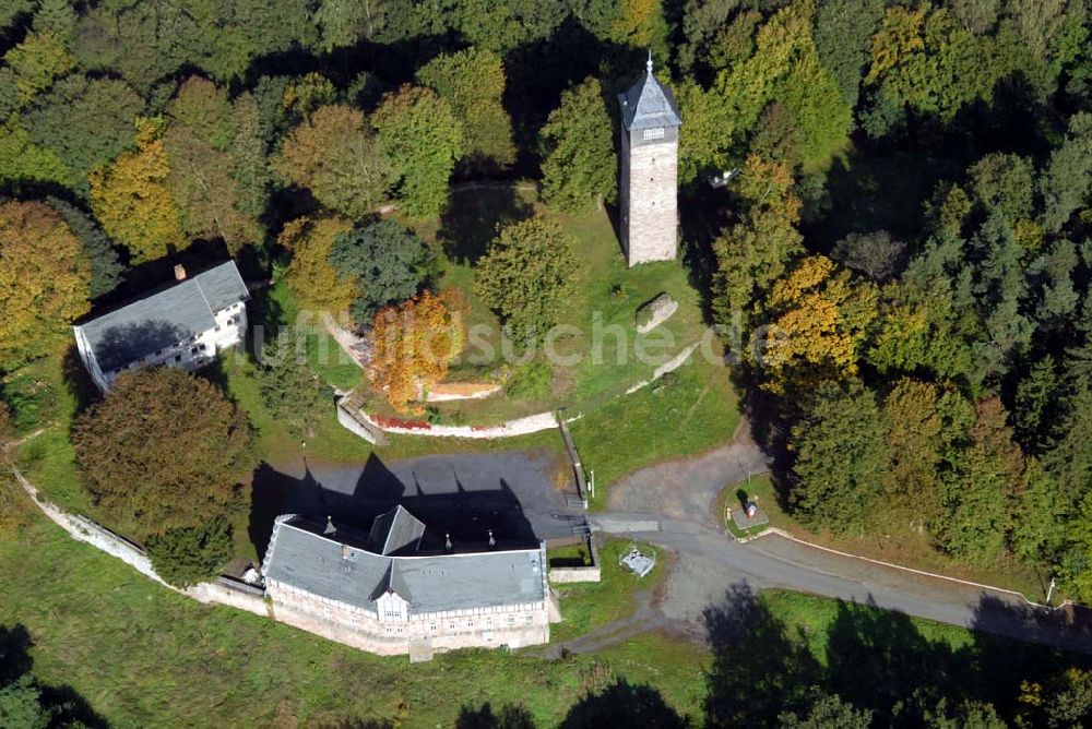 Luftaufnahme Wasungen - Burg Maienluft im Werratal