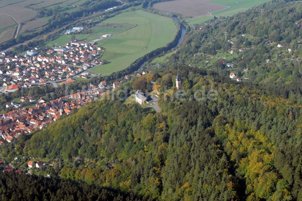 Wasungen von oben - Burg Maienluft im Werratal