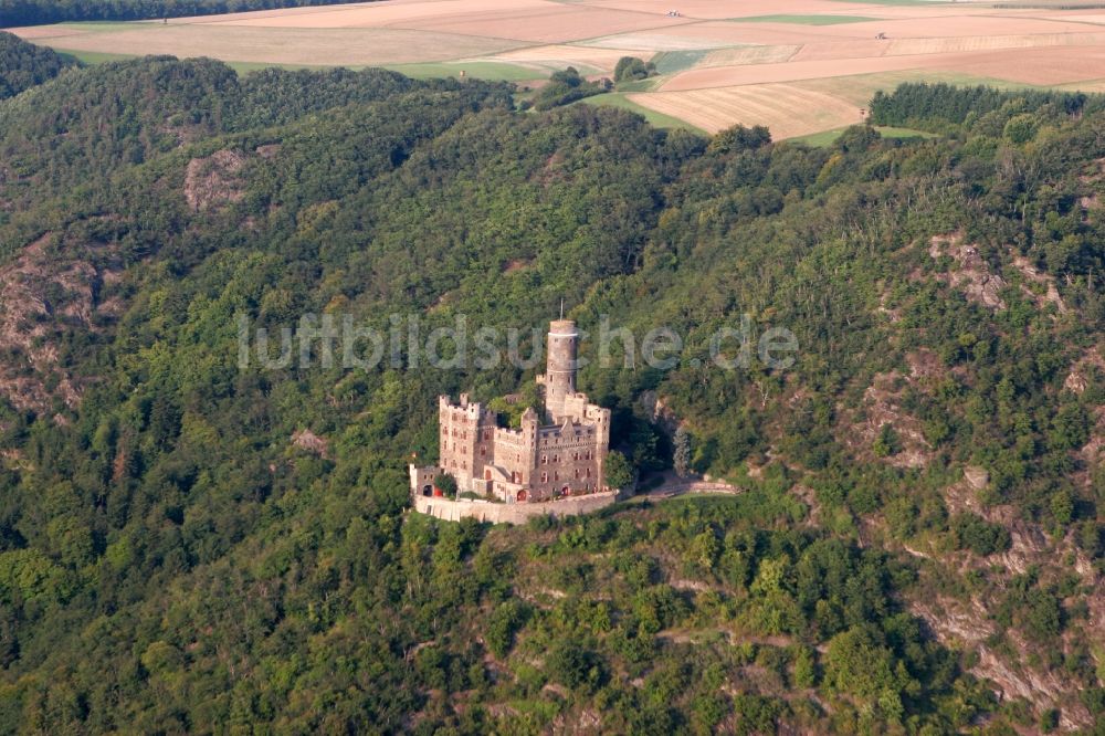 Sankt Goarshausen aus der Vogelperspektive: Burg Maus in Sankt Goarshausen im Bundesland Rheinland-Pfalz