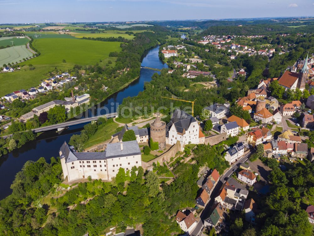 Luftaufnahme Leisnig - Burg Mildenstein in Leisnig im Bundesland Sachsen