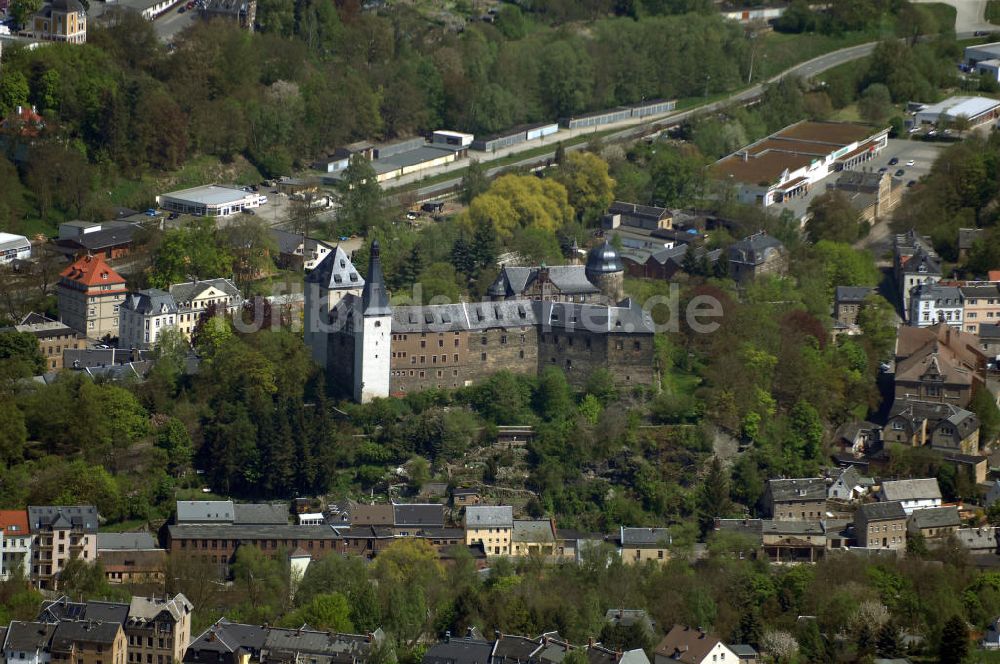 Luftaufnahme Mylau - Burg Mylau in Mylau