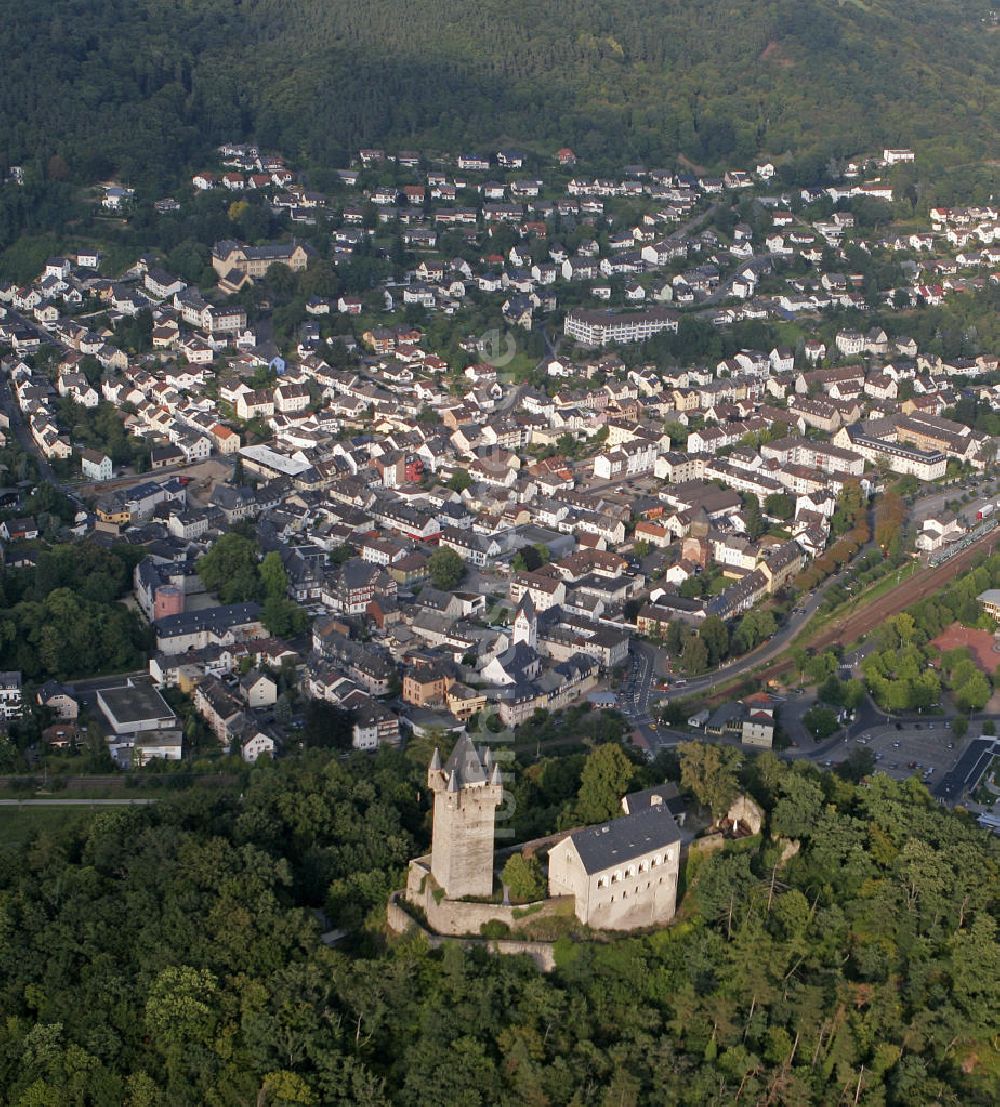 Nassau von oben - Burg Nassau