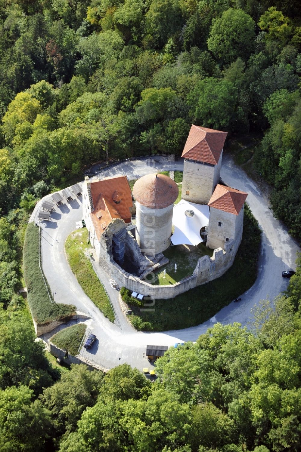 Luftbild Treffurt - Burg Normannstein in Treffurt im Bundesland Thüringen, Deutschland