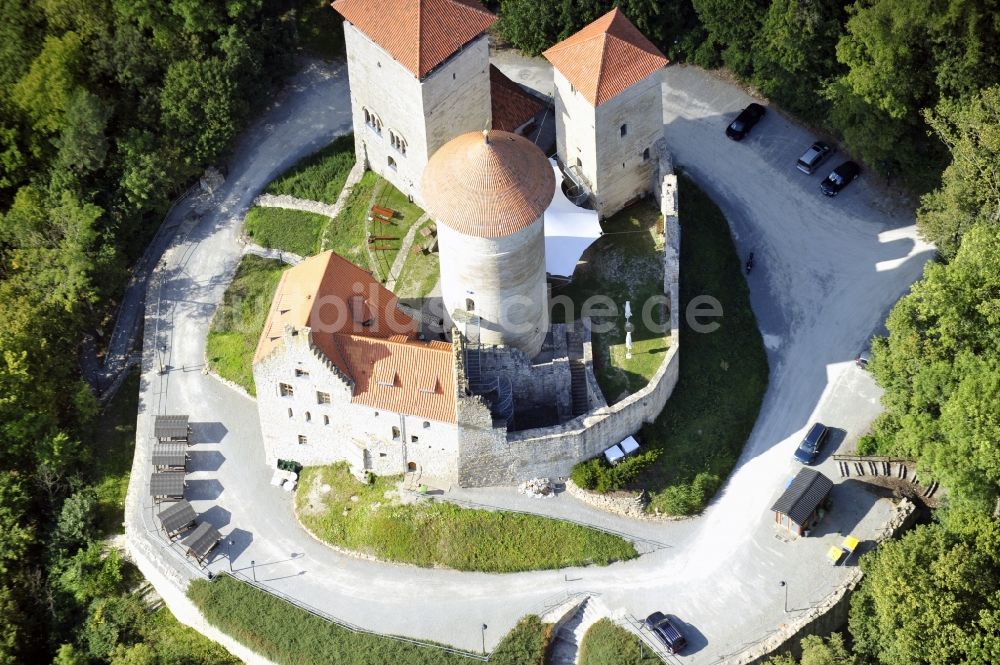 Luftaufnahme Treffurt - Burg Normannstein in Treffurt im Bundesland Thüringen, Deutschland