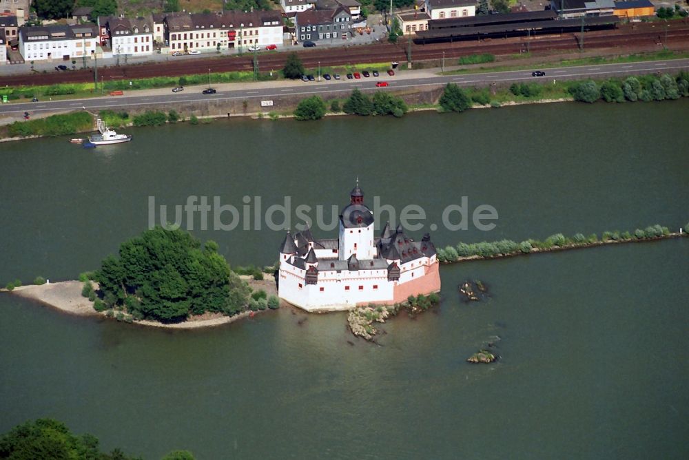 Kaub aus der Vogelperspektive: Burg Pfalzgrafenstein bei Kaub im Bundesland Rheinland-Pfalz