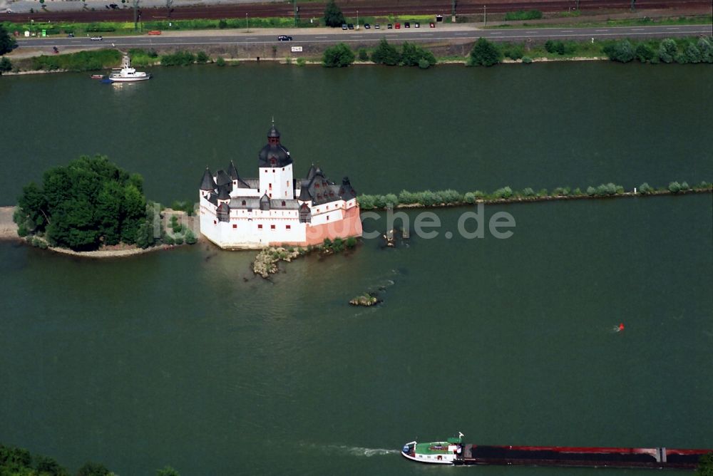 Luftbild Kaub - Burg Pfalzgrafenstein bei Kaub im Bundesland Rheinland-Pfalz