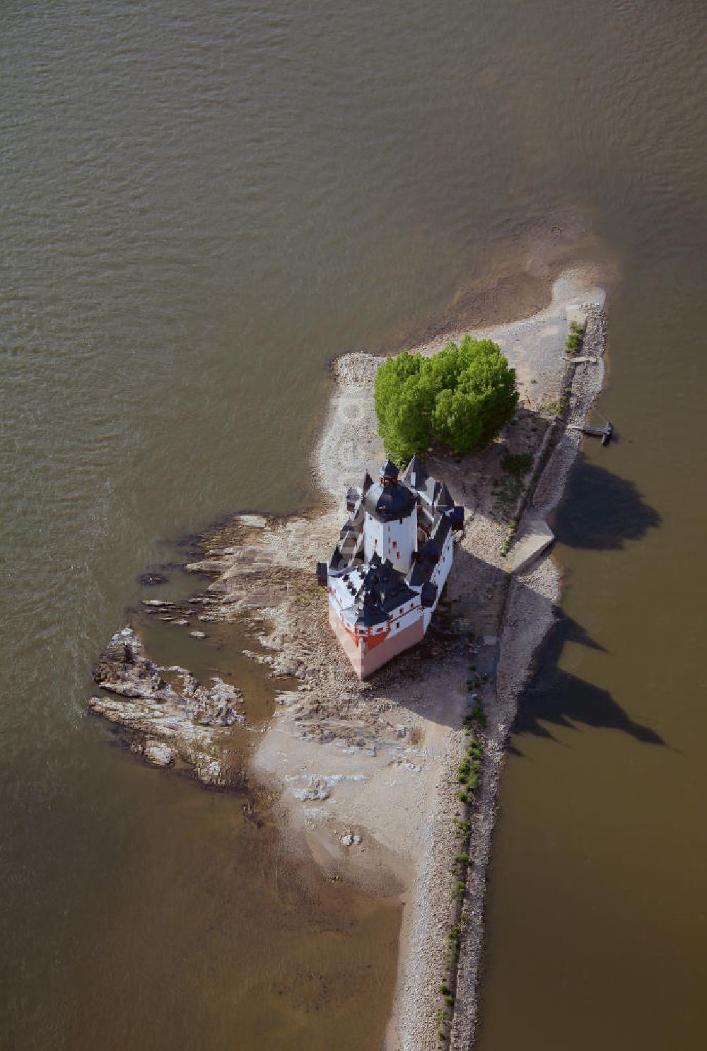 Luftbild Kaub - Burg Pfalzgrafenstein im Rhein