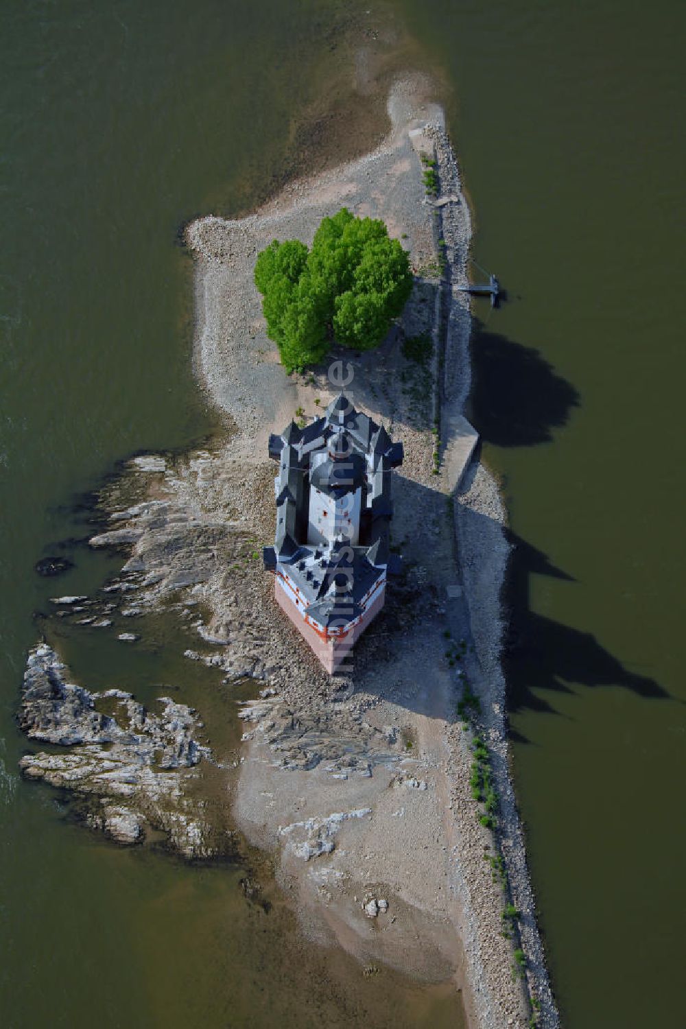 Luftbild Kaub - Burg Pfalzgrafenstein im Rhein