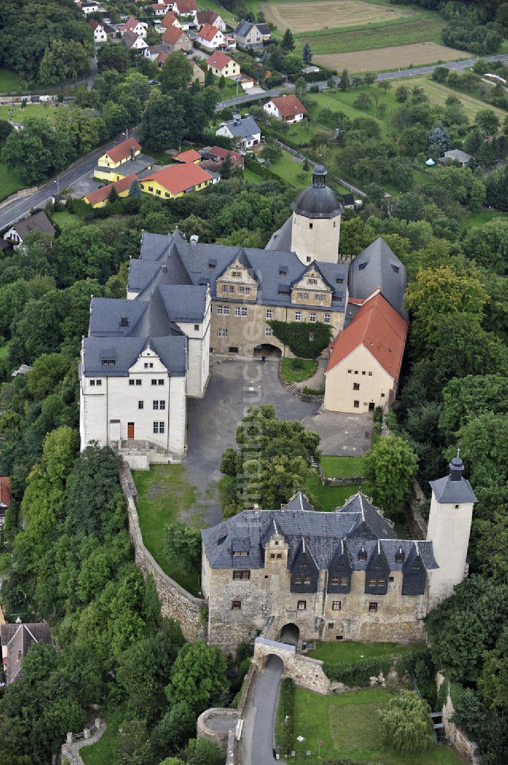 Ranis von oben - Burg Ranis